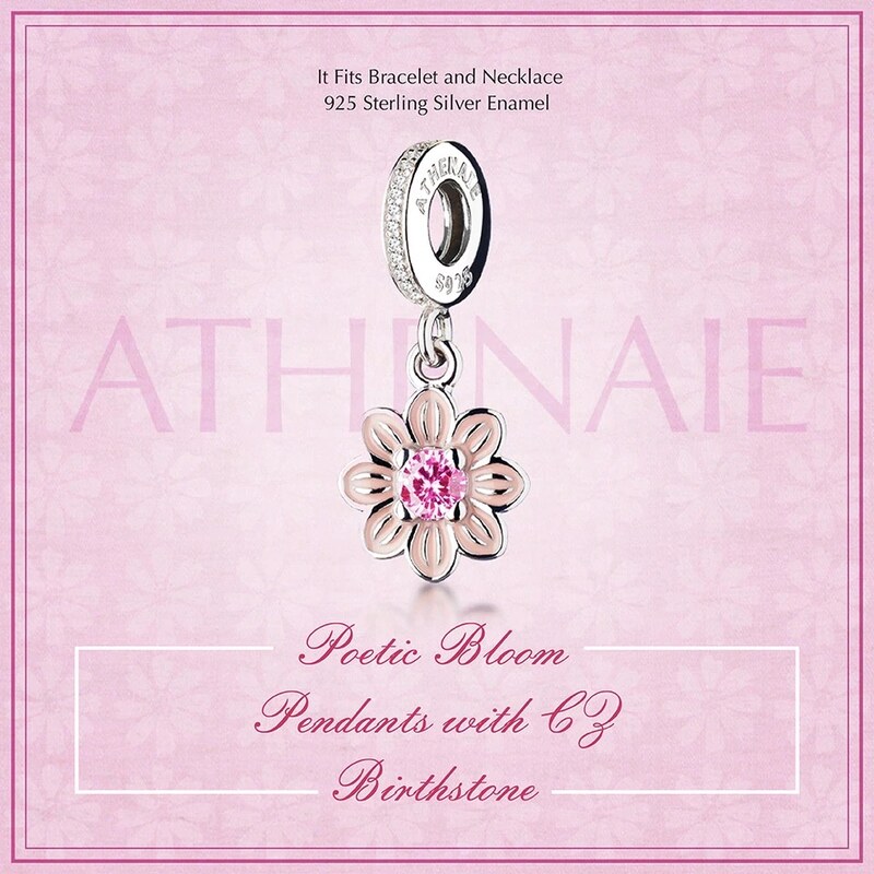 Athenaie prívesok Romantický ružový kvet EN05