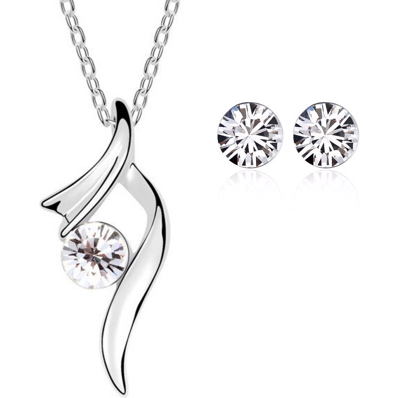 Glory Set Náhrdelník a náušnice Bella s bielym krištáľom 194 9410474
