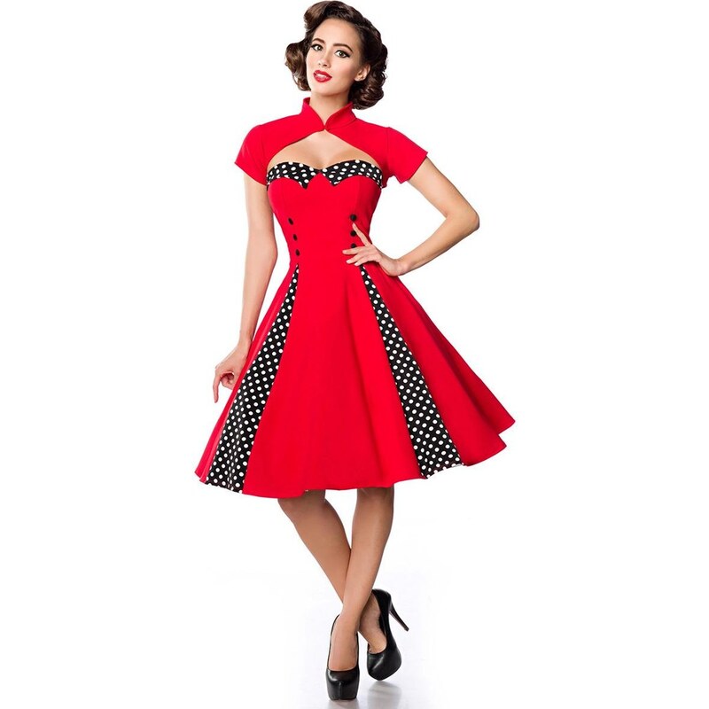 Glara Vintage kruhové šaty s bolerkom 9463242