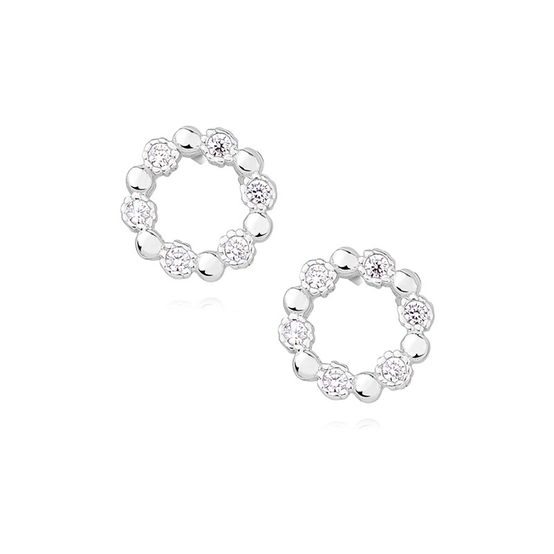 Olivie Strieborné náušnice KRUH so zirkónmi 2010 14271164