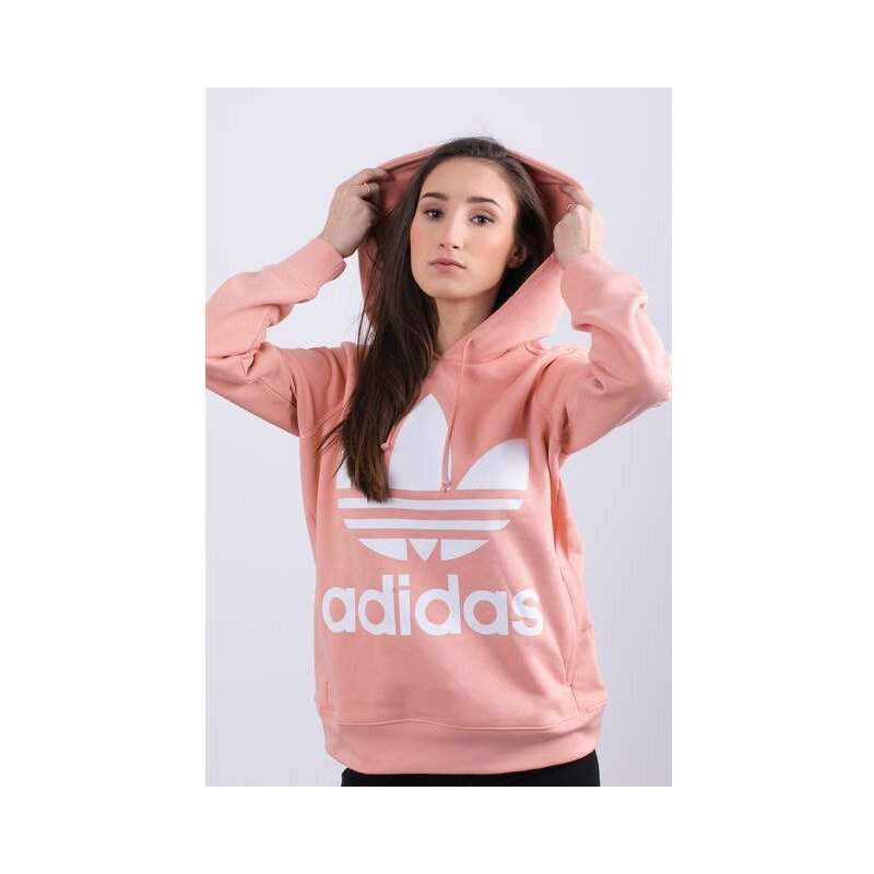 adidas trefoil hoodie dust pink