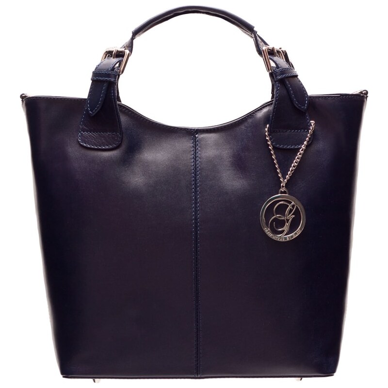 Glamorous by GLAM Dámska kožená kabelka do ruky - tmavá modrá 458705