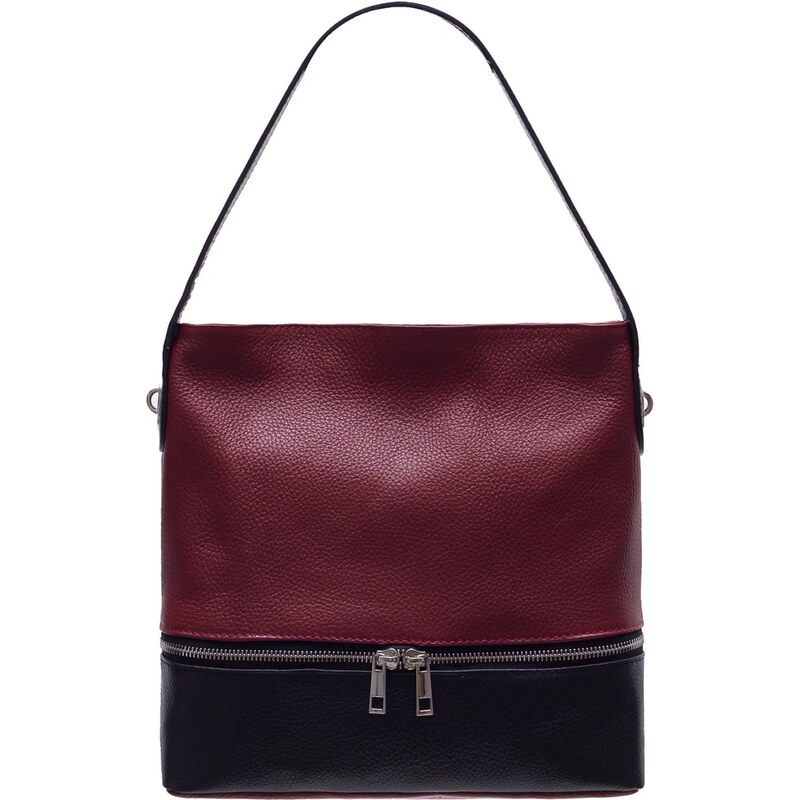 Glamorous by GLAM Dámska kožená kabelka na rameno s vreckom na zips - 3909789
