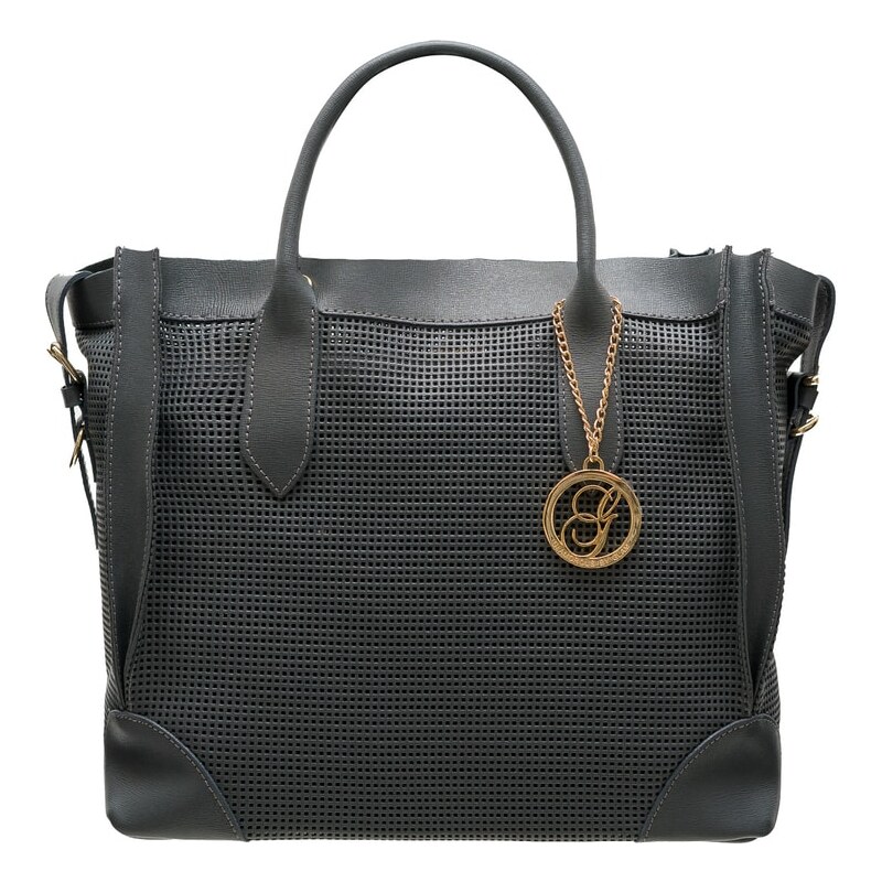 Glamorous by GLAM Kožená kabelka veľká perforovaná - tmavo šedá 4911076