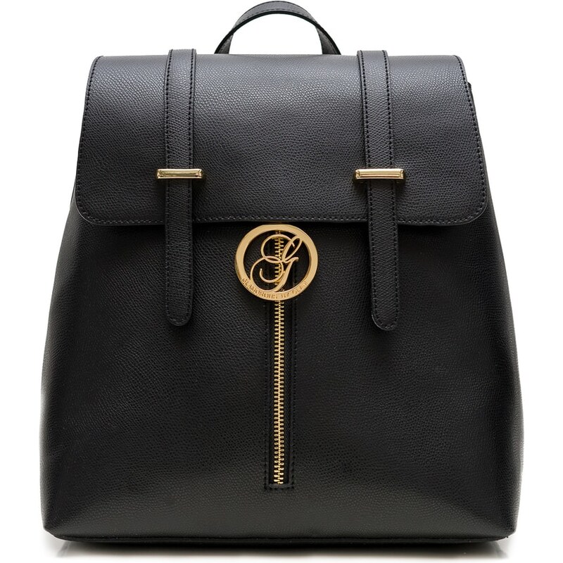 Glamorous by GLAM Dámsky kožený batoh na patenty razený - čierna 65462380