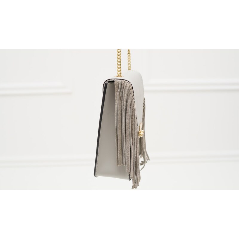 Glamorous by GLAM Dámska luxusná kožená kabelka cez rameno - šedá