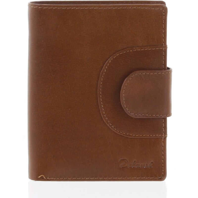 Elegantná pánska kožená hnedá peňaženka - Delami Norm hnedá 10073488