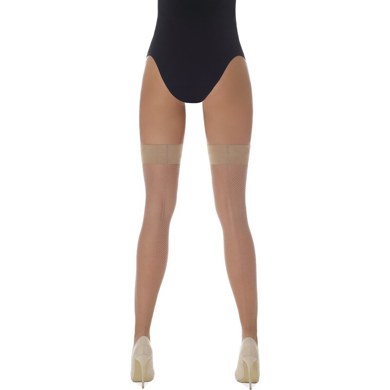 BAS BLEU Sieťované samodržiace pančuchy Gloria 20 DEN BasBleu 67581319