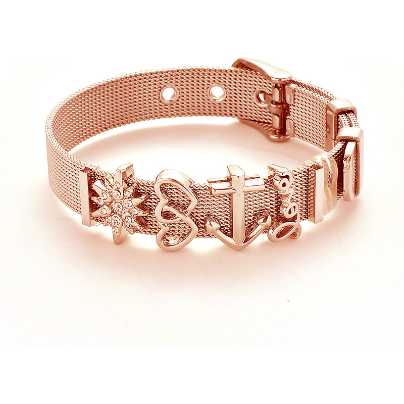 Glory Charms remienkový náramok Love ružovozlatý 635 10122421