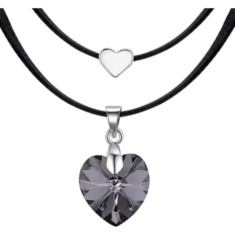 Glory Chocker krištáľové srdiečko Swarovski elements silver night 196 10413835