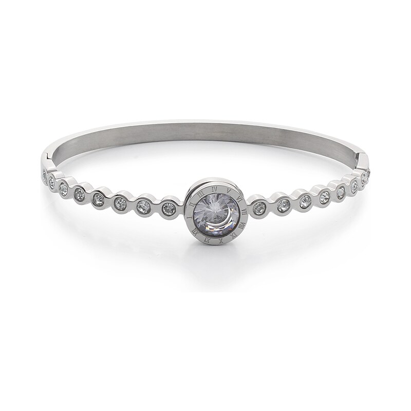 BM Jewellery Pevný oceľový náramok KRYSTAL INTIME sa zirkónmi S676120 10400302