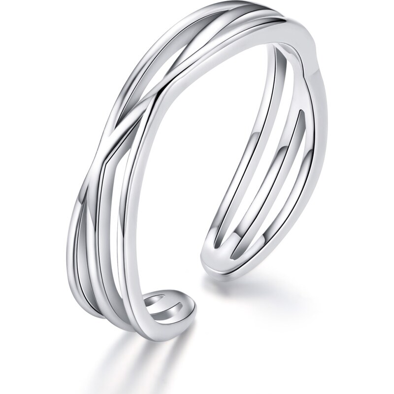 Emporial strieborný prsteň Prekrížené vlnky 29450826