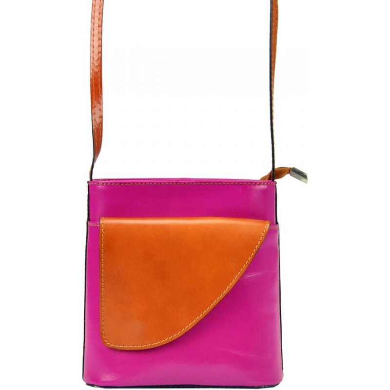 Gregorio Kožená malá dámska crossbody kabelka ružová-hnedá 10603978