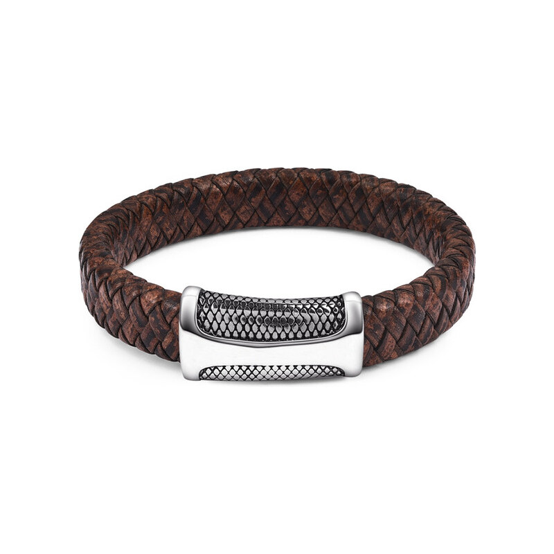 Glory Pánsky kožený náramok Punk 1 hnedá 1122 10791417