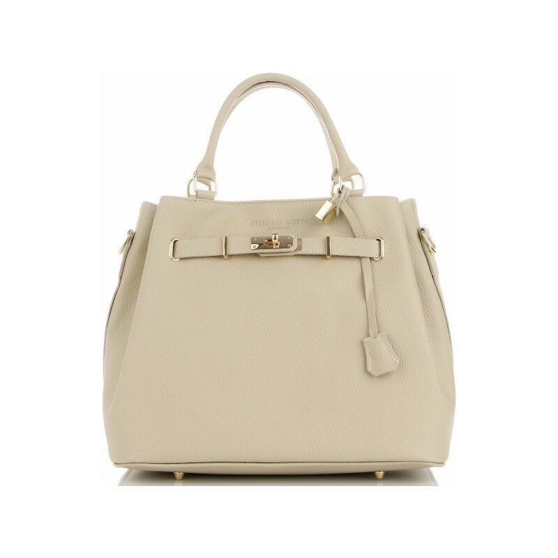 Kožené kabelka kufrík Vittoria Gotti béžová V366 64502428