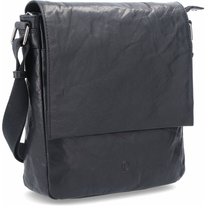 Kožená taška crossbody Poyem čierna 2207 Poyem C 64020114