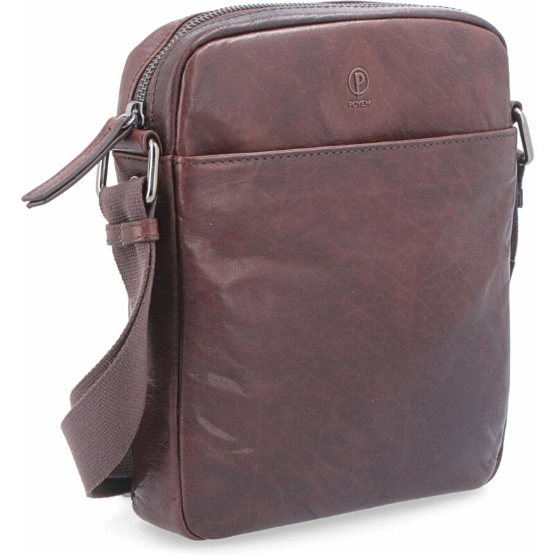Kožená taška crossbody Poyem hnedá 2200 Poyem H 17715341