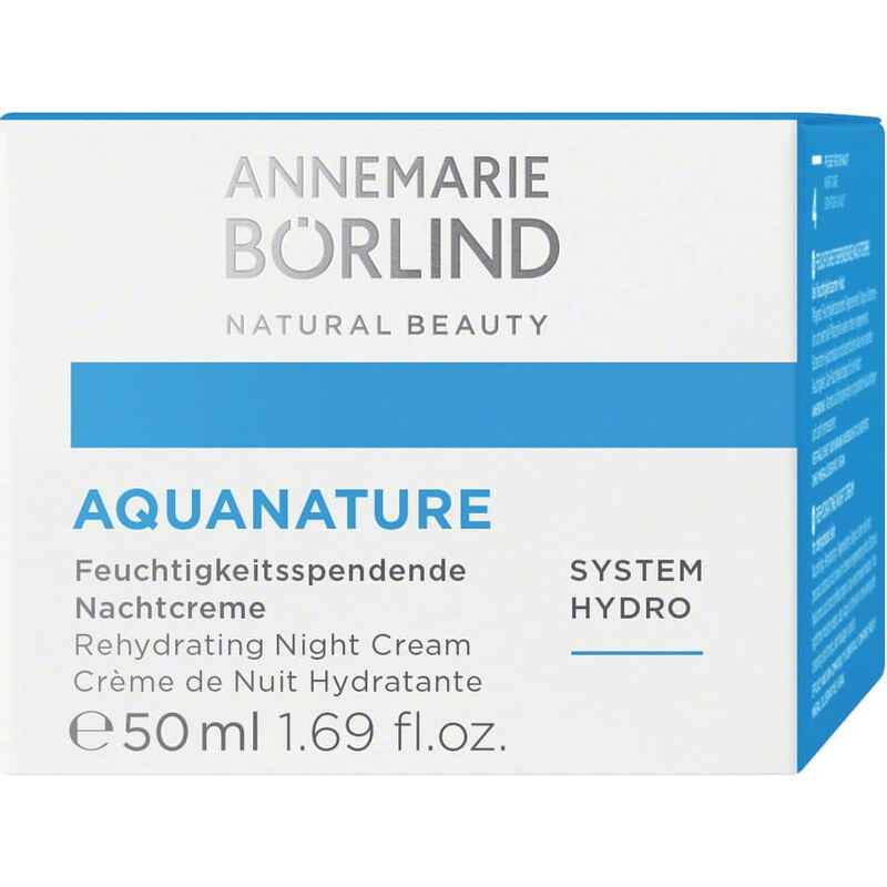 Annemarie Börlind Hydratačný nočný krém AQUANATURE s vegánskou kyselinou hyalurónovou, 50ml