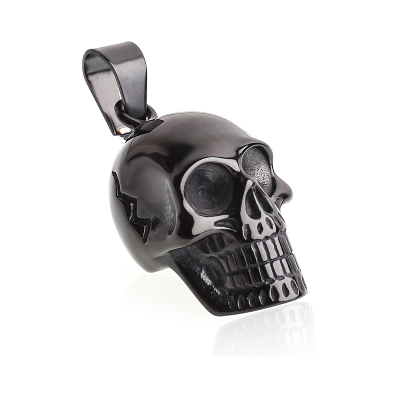 BM Jewellery Prívesok čierna lebka z chirurgickej ocele S708090 10997525