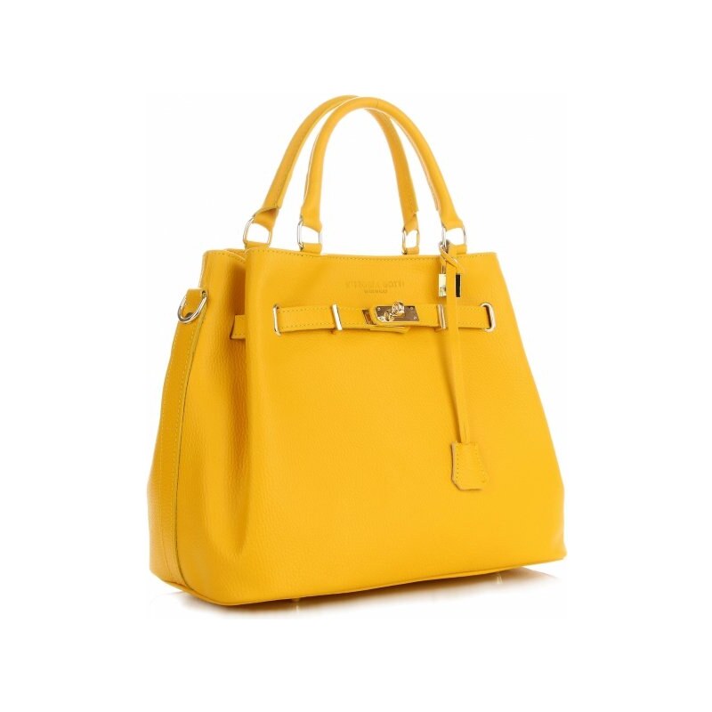 Kožené kabelka kufrík Vittoria Gotti žltá V366 64502429