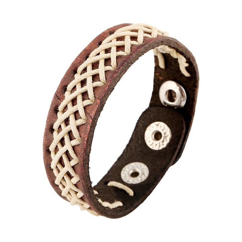 Buďchlap Hrubý kožený pánsky náramok 65637853