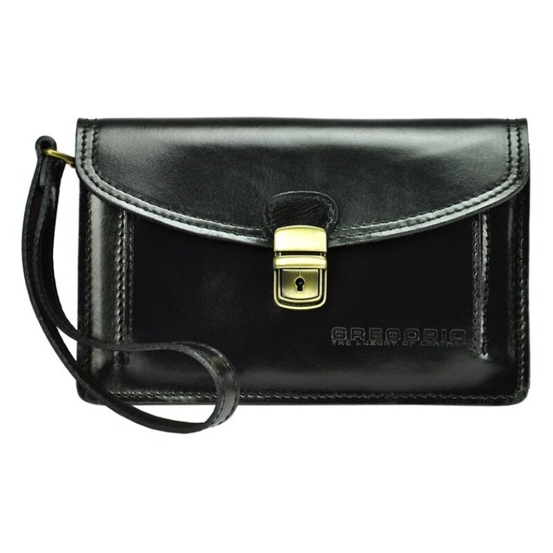 Čierna kožená pánska dokladová taška / etue Gregorio 11083789