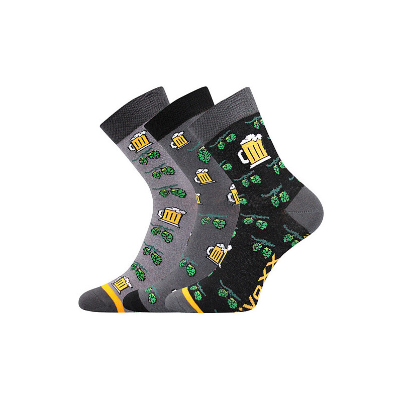 3PACK pánské ponožky VoXX viacfarebné (Pivo-mix3) 57828916