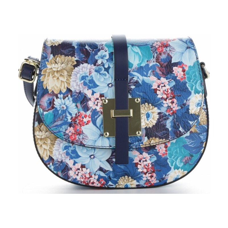 Kožené kabelka listonoška Vittoria Gotti tmavo modrá V322 64434225