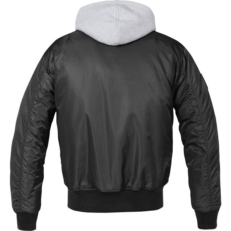 BRANDIT bunda MA1 Sweat Hooded Jacket čierno-šedá