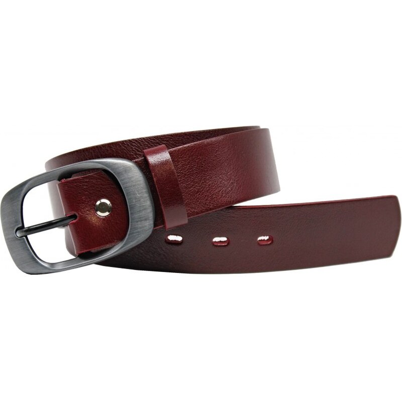 Penny Belts Dámsky kožený opasok 27295 bordó 37573625