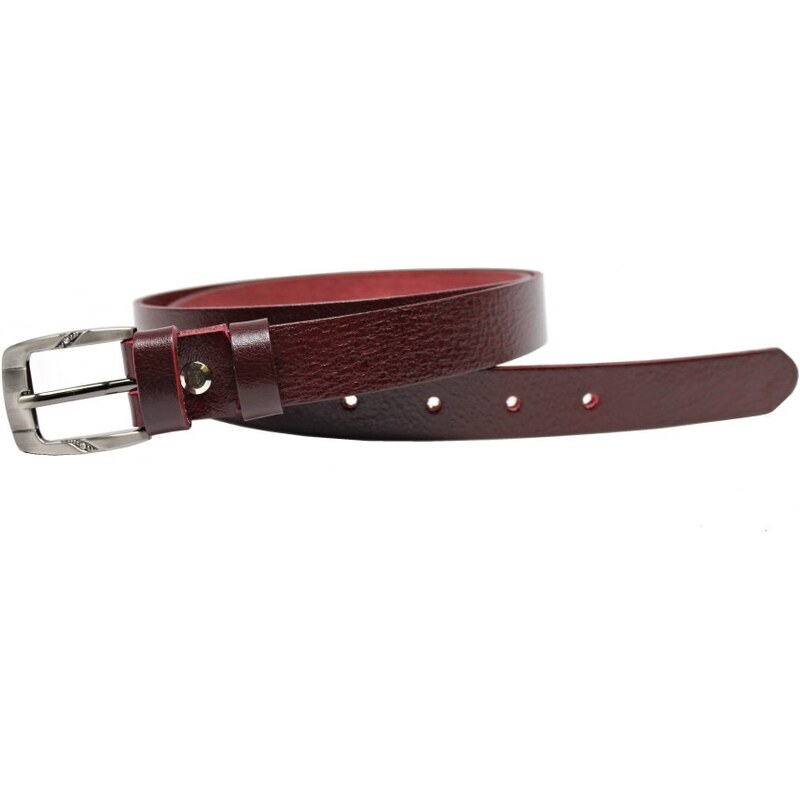 Penny Belts Dámsky kožený opasok 2172-95 bordó 37573627