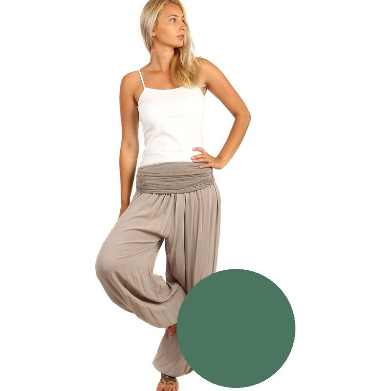 Glara Jednofarebné háremové nohavice 11226723