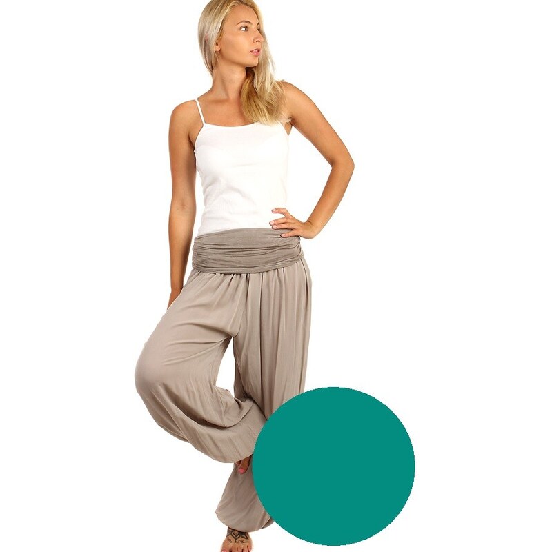 Glara Jednofarebné háremové nohavice 17596825