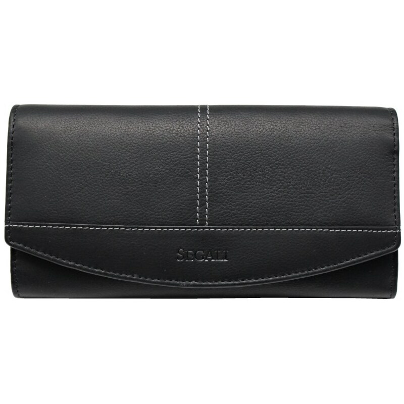 SEGALI Dámska kožená peňaženka SG-27056 čierna 35335695