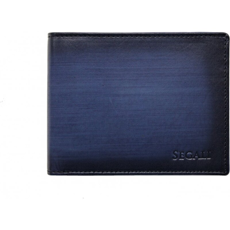 SEGALI Pánska kožená peňaženka 2929204030 čierna/modrá 48635870