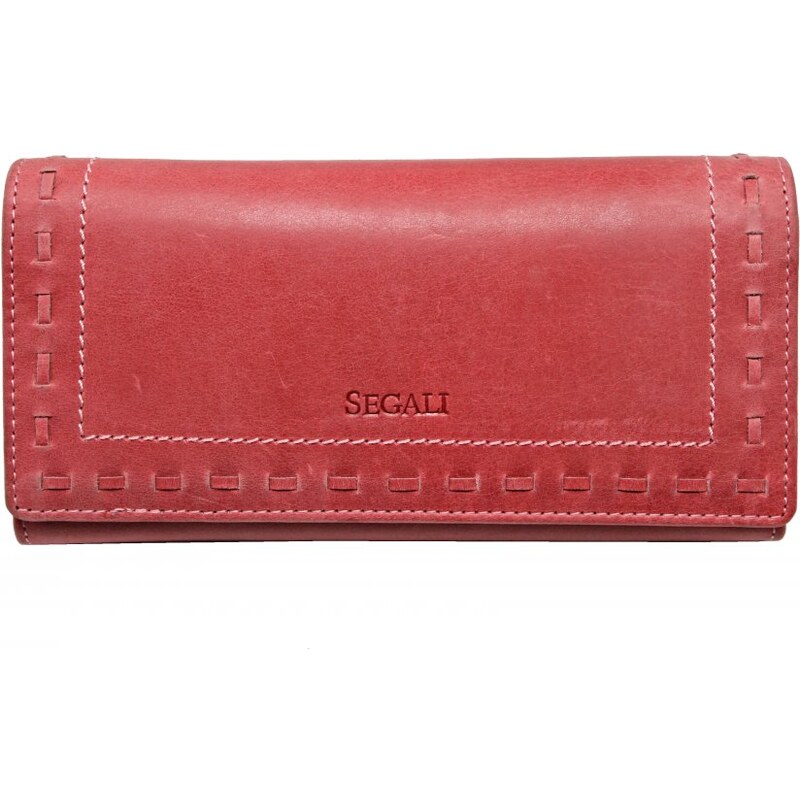 SEGALI Dámska kožená peňaženka SG-27052 červená 35335701