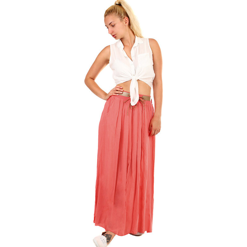 Glara Dámska dlhá sukňa s vreckami 11330605