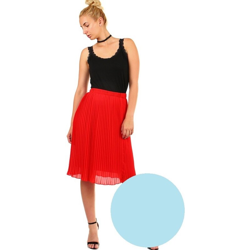 Glara Dámska plisovaná skladaná midi sukňa s pružným pásom 11377584