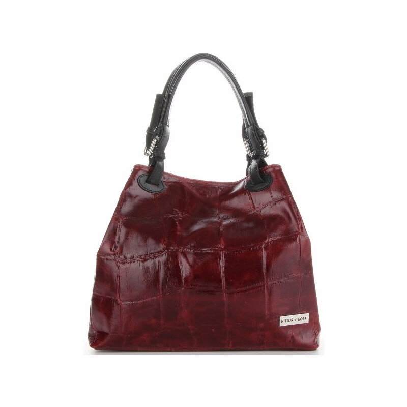 Kožené kabelka shopper bag Vittoria Gotti bordová V692754 66978758