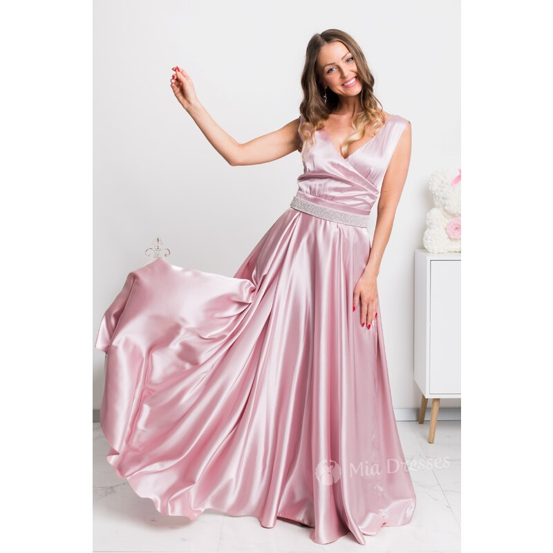 miadresses.sk Staroružové spoločenské šaty so štrasovým opaskom 11412955