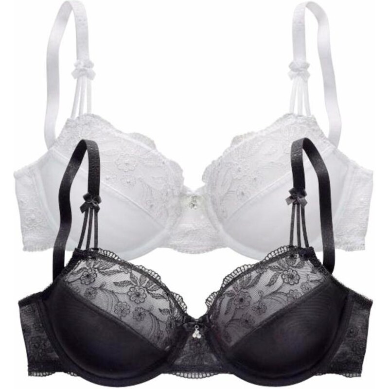 NUANCE Podprsenka čierna / biela 54221242