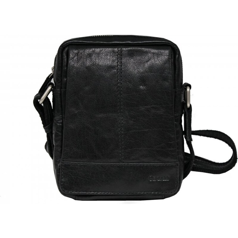 SEGALI Pánska kožená taška cez rameno SG-21110 čierna 35335717