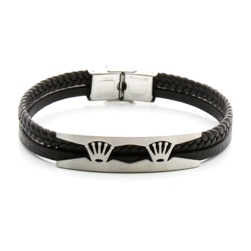 BM Jewellery Pánsky kožený náramok KING čierny S724160 11488642