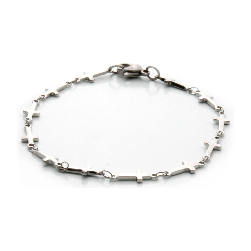 BM Jewellery Dámsky náramok s křížkama z chirurgickej ocele S727050 11488645