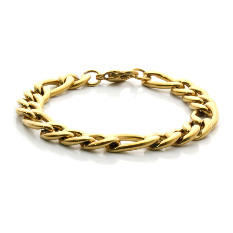 BM Jewellery Zlatý pánsky náramok 1cm z chirurgickej ocele S720060