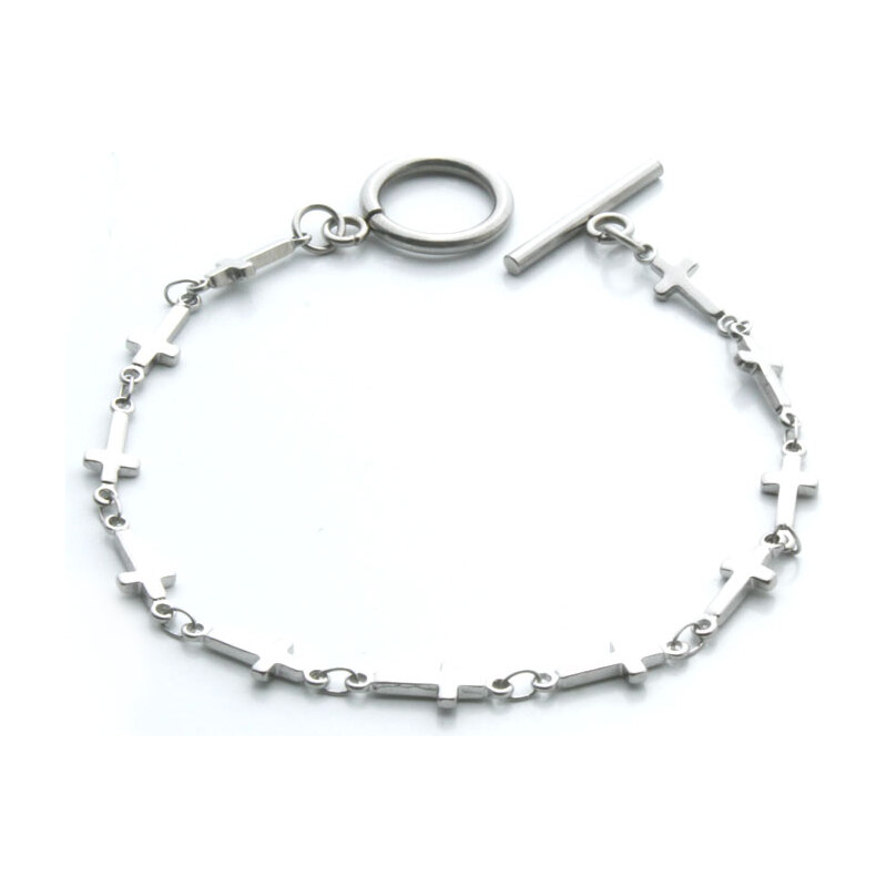 BM Jewellery Dámsky náramok s křížkama z chirurgickej ocele S730050 11742183