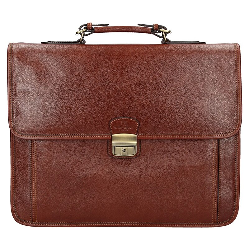 Celokožená pánska aktovka Hexagona Fiore - koňak 46447456