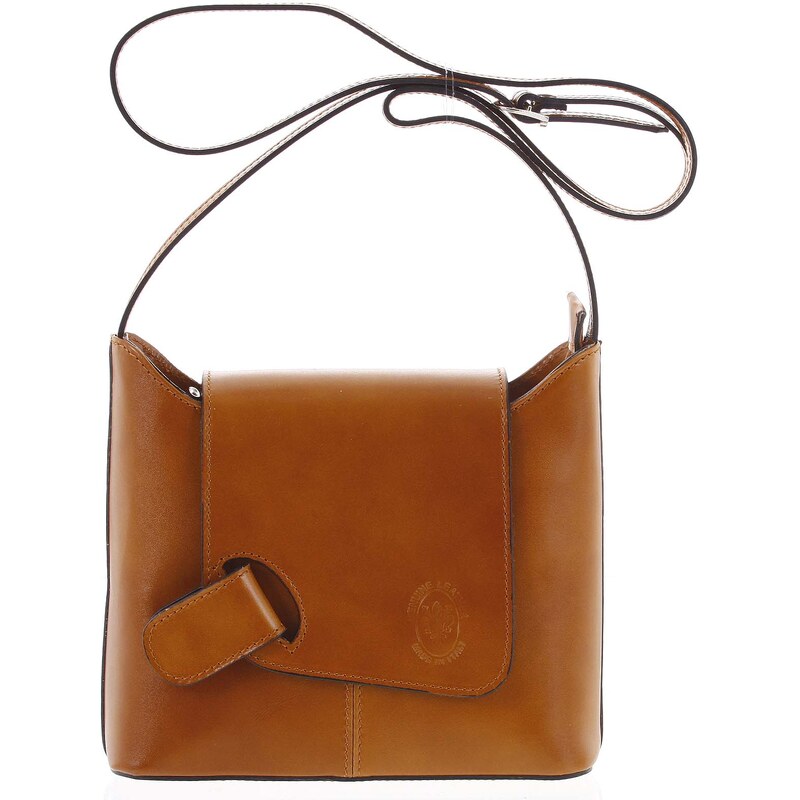 Dámska kožená crossbody kabelka koňaková - ItalY Misty Dark koňak 28220392