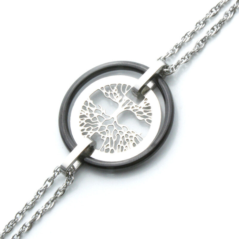 BM Jewellery Dámsky náramok strom života z chirurgickej ocele KERAMIC 20962835