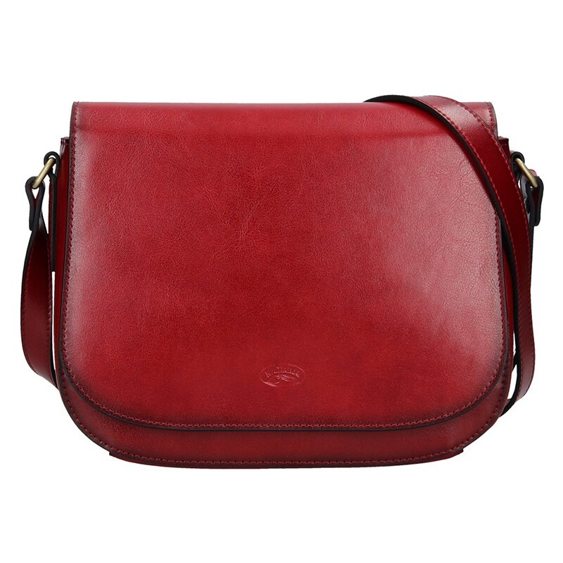 Kožená dámska crosbody kabelka Katana Zina - tmavo červená 11532152